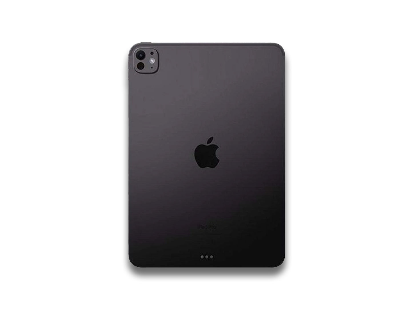 Back view of the space grey iPad Pro 5th gen on the white background

