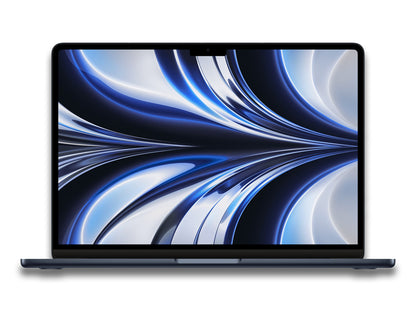 Laptop with a colorful abstract design on the screen against a white background
