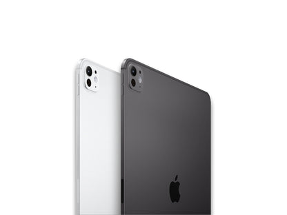 Side view of the sliver and space grey iPad Pro 5th gen on the white background