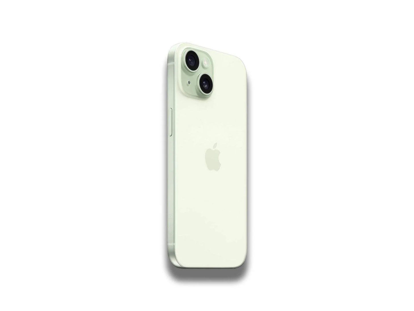 Green smartphone on a white background
