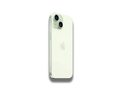 Green smartphone on a white background