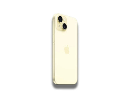 Yellow smartphone on a white background